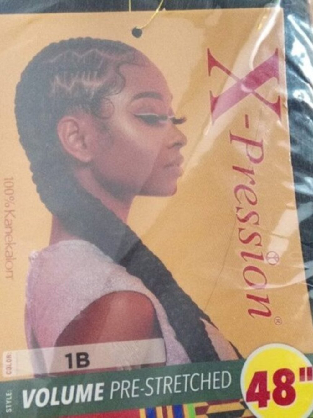 X-Pression 48" Kanekalon Braiding Hair – Off Black #1B- New With Tags-1 Pack